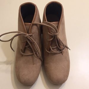 Tan suede wedges size 7